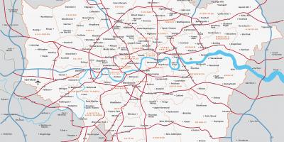 Kaart van groot-Londen
