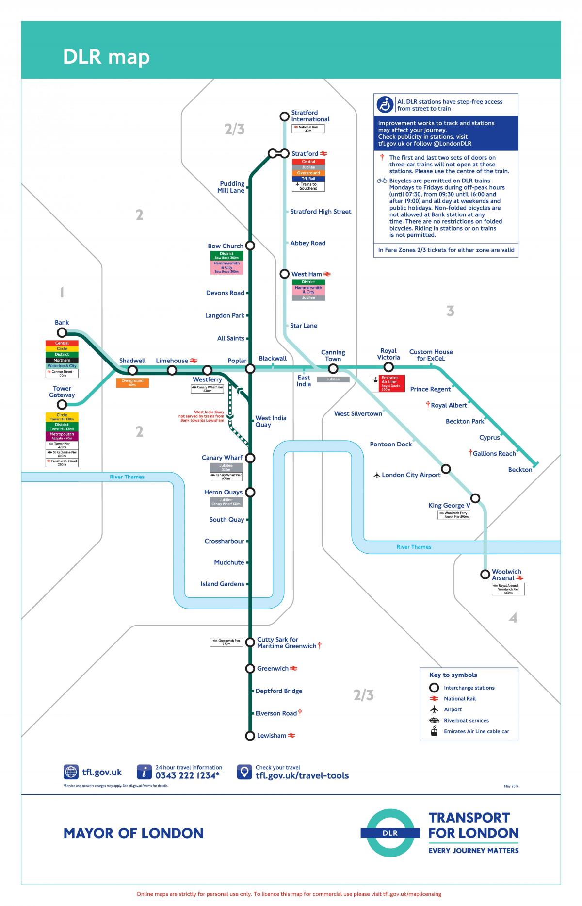 docklands light railway plattegrond van Londen