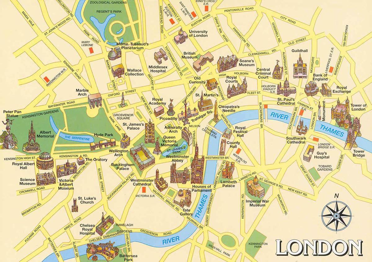 kaart van het centrum van Londen
