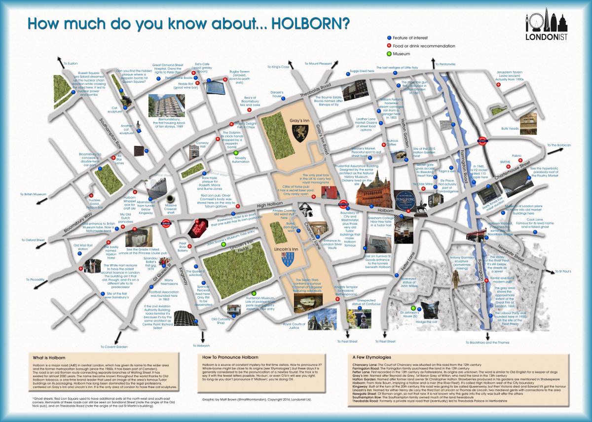 kaart van Holborn Londen