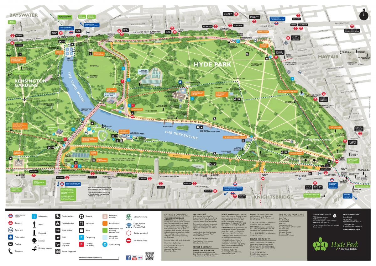 kaart van hyde park Londen
