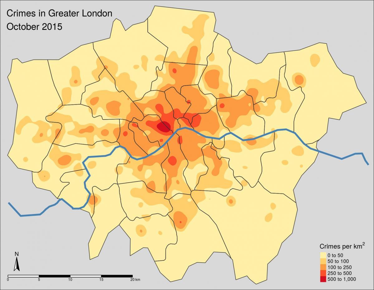 kaart van Londen misdaad