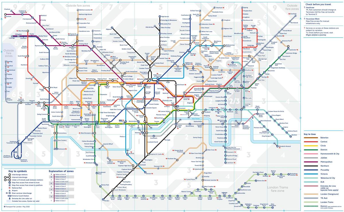 kaart van het mrt-Londen