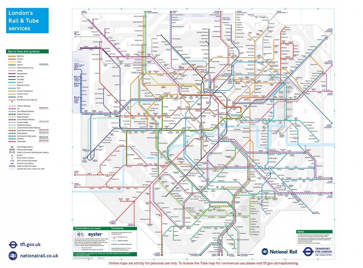 national rail kaart van Londen