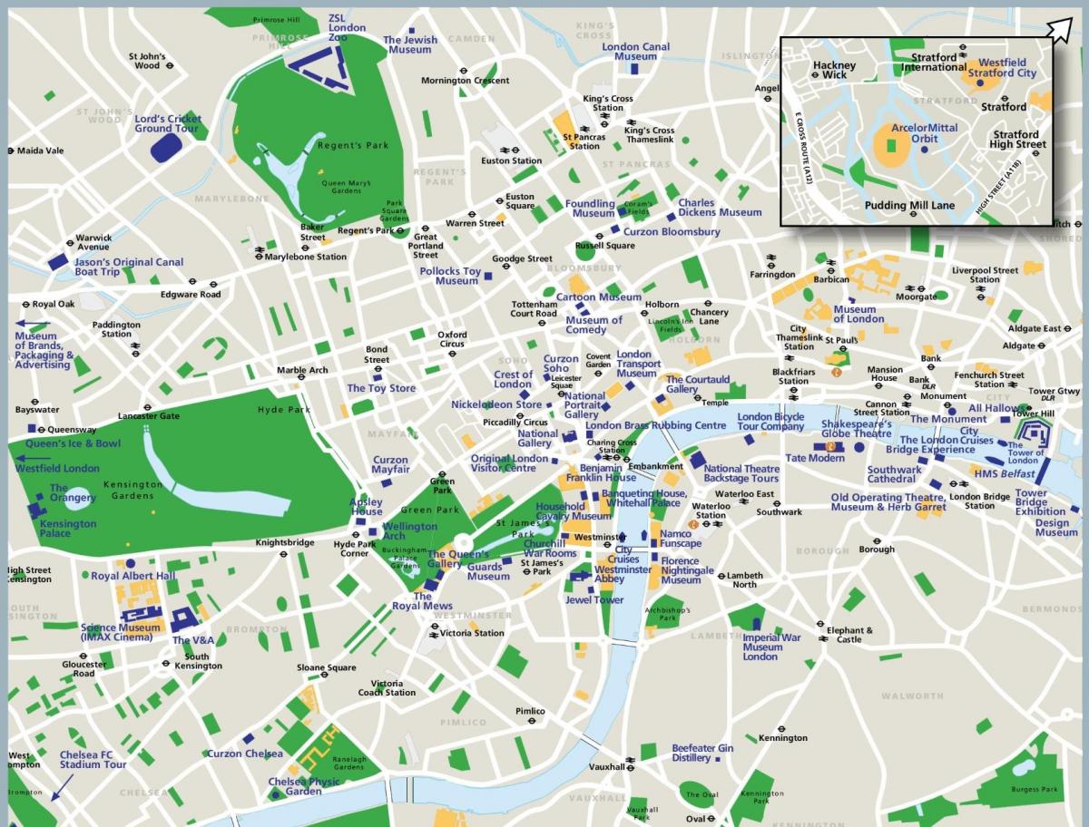 toeristische kaart van Londen