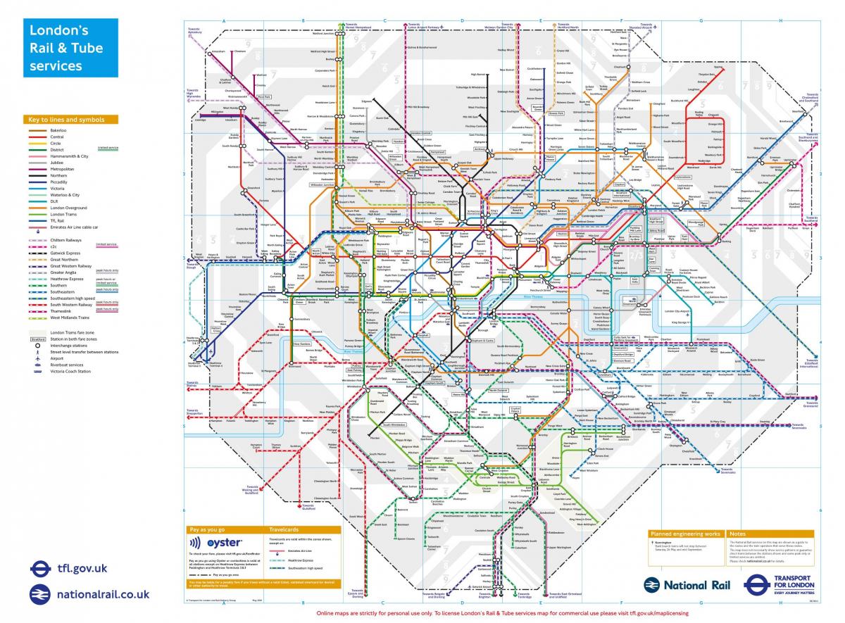 trein kaart van Londen