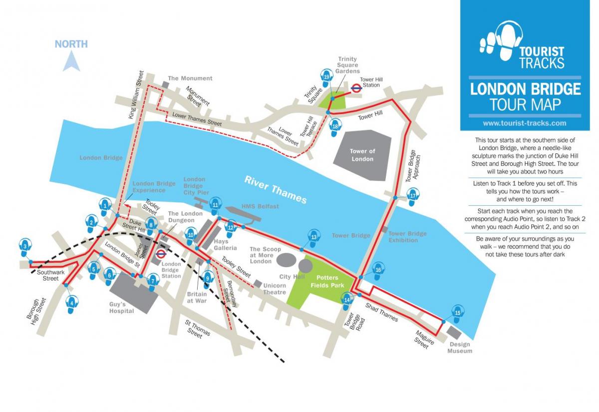 kaart van de London bridge