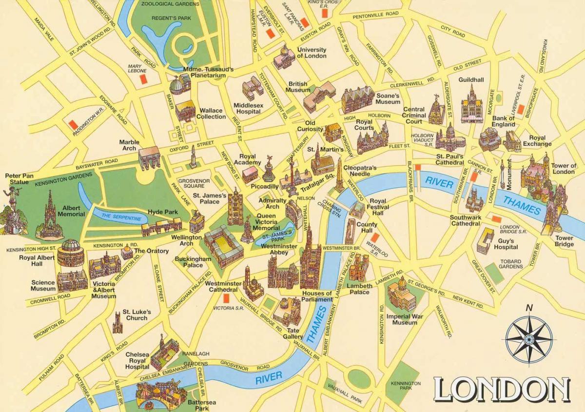 bezienswaardigheden Londen kaart