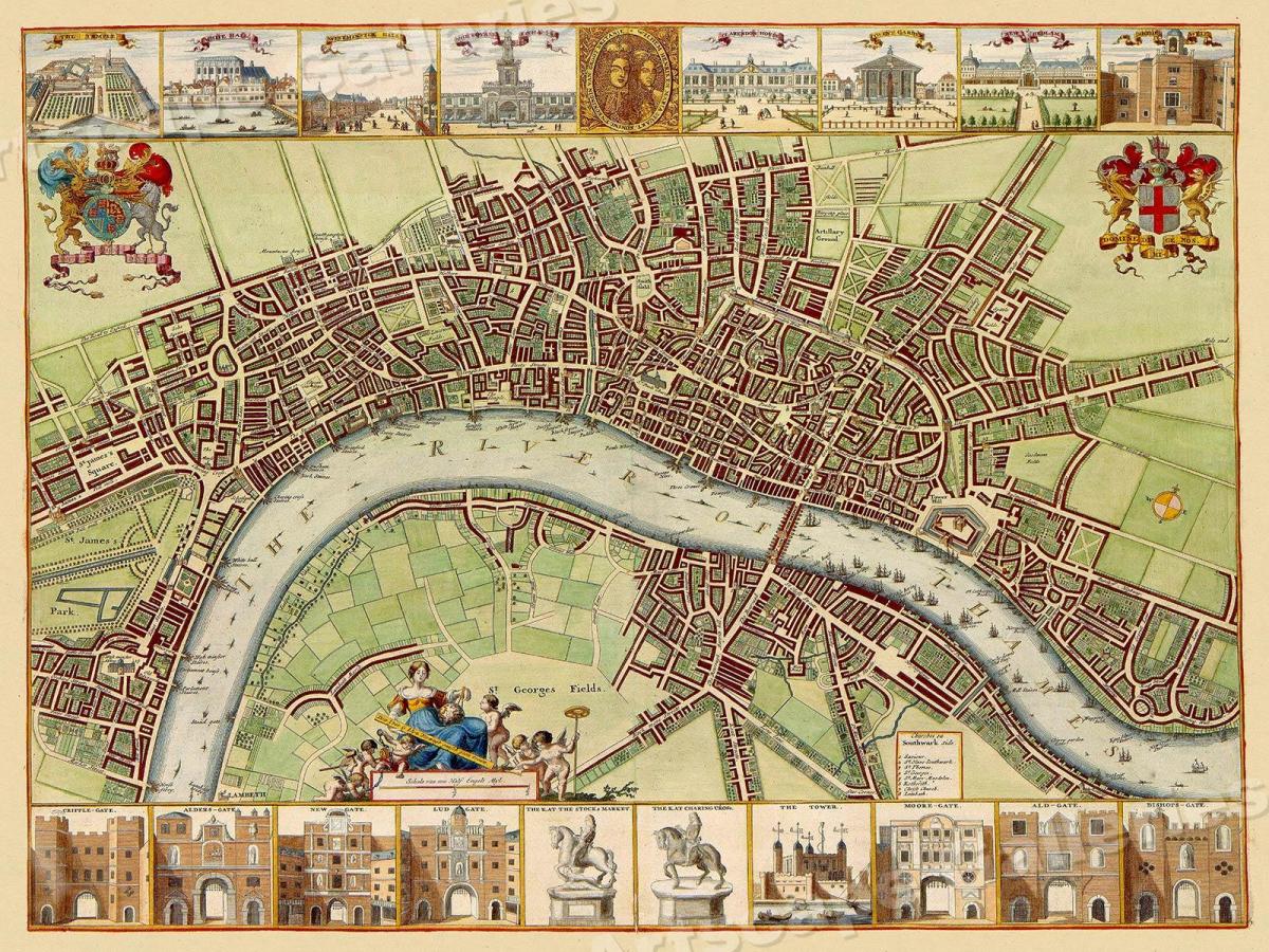 kaart van vintage Londen
