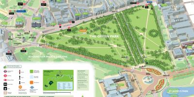Kaart van Green park in Londen