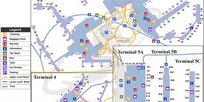 Kaart van heathrow terminal