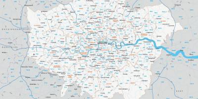Postcode kaart van Londen