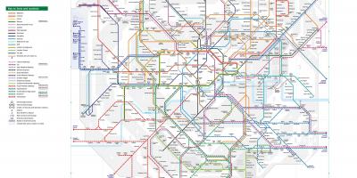 Kaart van Londen treinstations